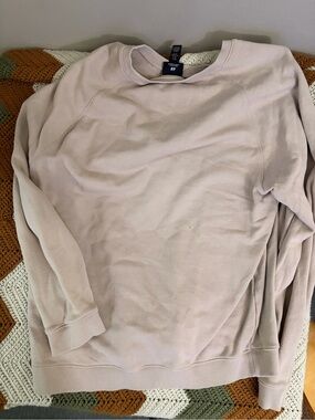 H&M Regular Fit Raglan Crewneck Sweatshirt Beige Tan Mens US XL